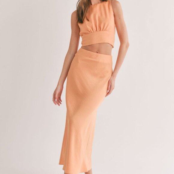 Women's Creamsicle Open Back Tie Top | Apricot - Picture 5 of 5